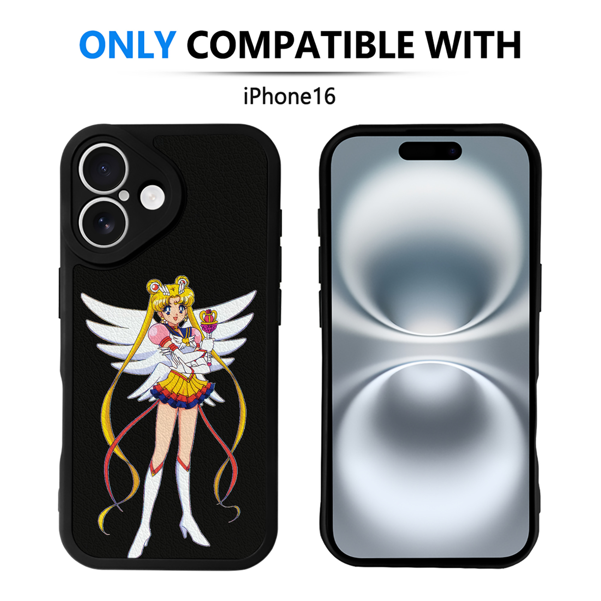 （画像用） 美少女戦士セーラームーン 月野 うさぎ つきの うさぎ Sailor Moon Tsukino Usagi 【iPhone 16シリーズ対応】シリコンスマホケース（レザー調） 材質：シリコン